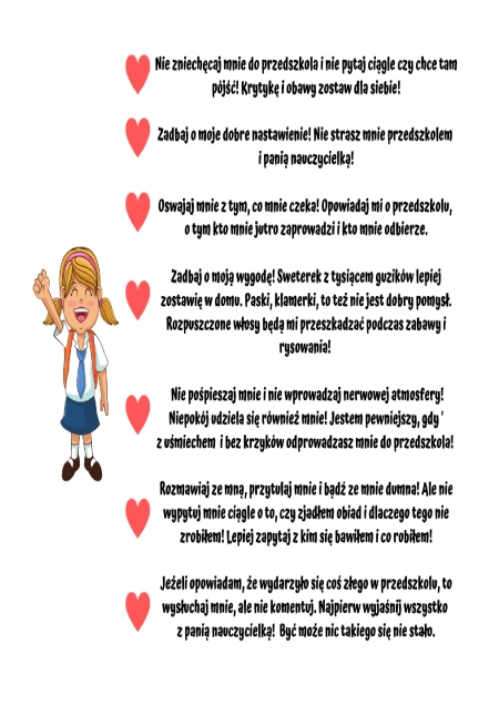 INFORMACJA DLA RODZICÓW DZIECI Z GRUPY BIEDRONEK - ADAPTACJA